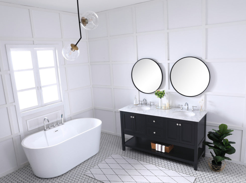 Home Living 60" Double Sink Bathroom Vanity Set, Black