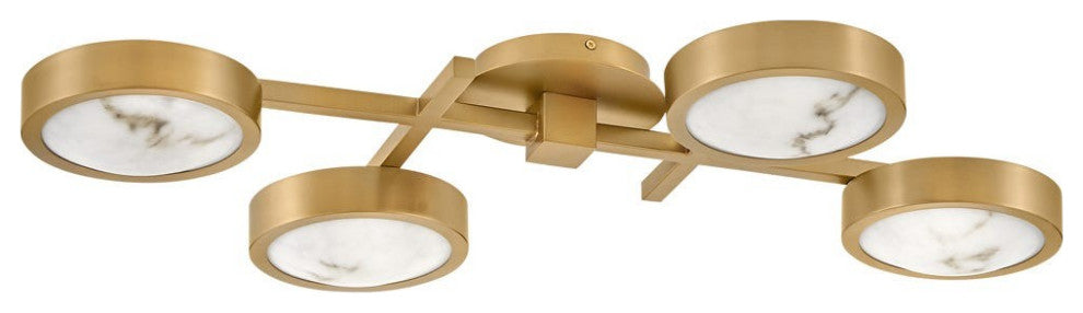 Cava LED Flush Mount, Lacquered Brass