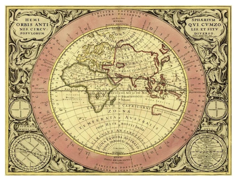 "Maps of the Heavens: Hemisphaerium Orbis Antiqui" Paper Art, 50"x38"