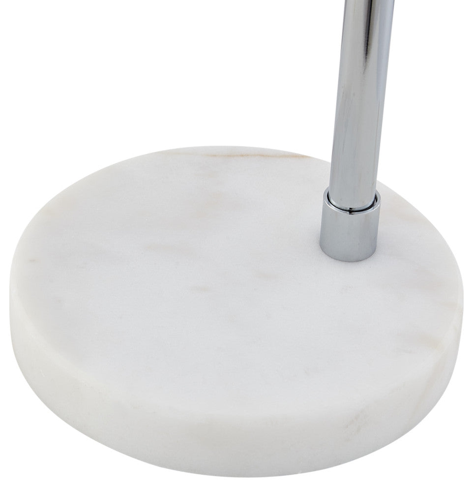 Inspired Home Emmalin Table Lamp, Marble Stone Base, Chrome