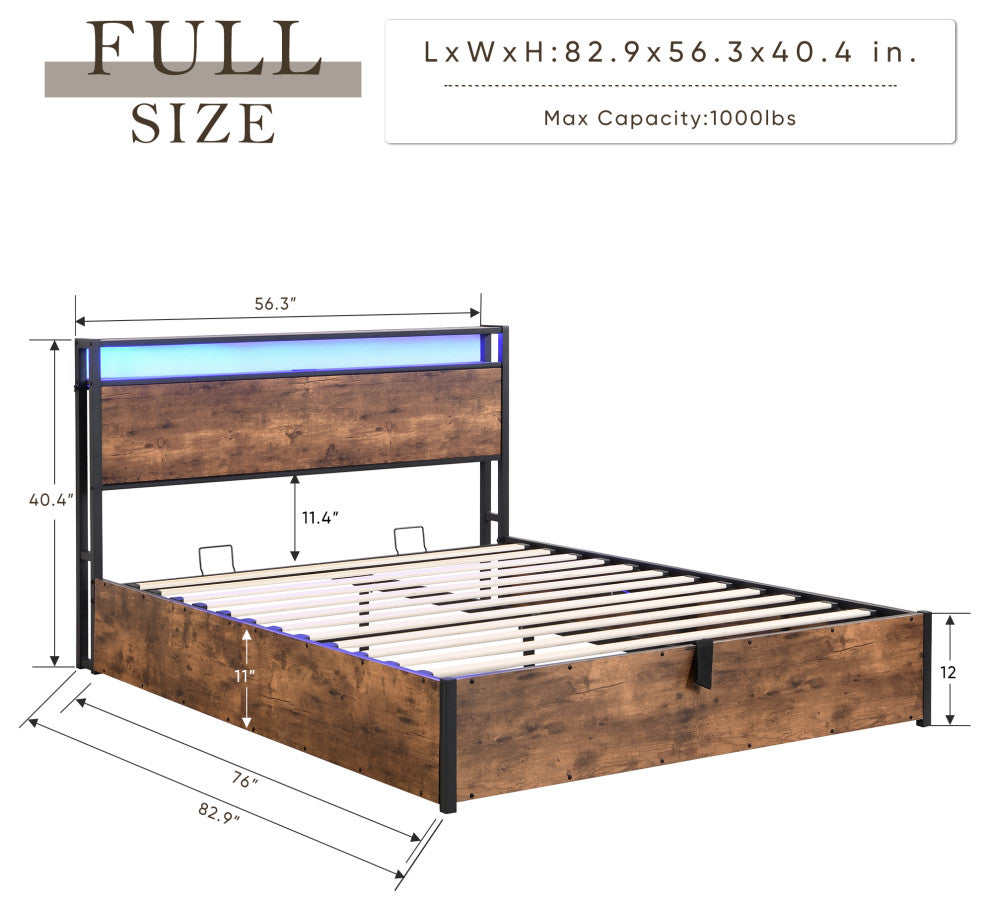 Gewnee Lift-up Storage Bed Frame