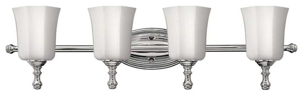 Hinkley Shelly Large Four Light Vanity, Chrome