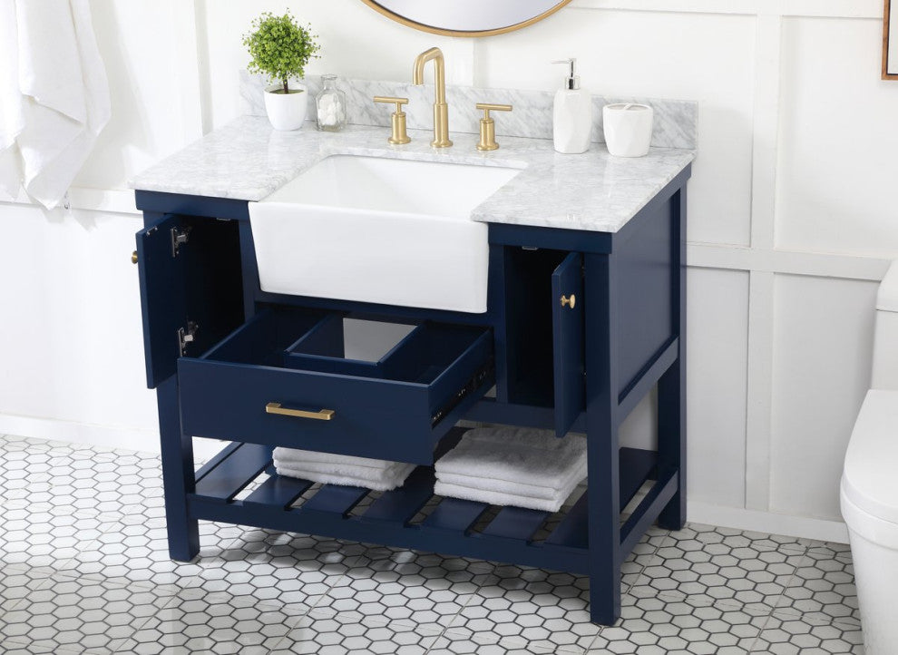 Home Living 22" Farmhouse Blue-Light Bathroom Vanity