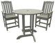 Springville 3-Piece Round Dining Set, Weathered Acorn, Coastal Teak