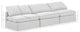 Indulge Upholstered Modular Sofa, White, 3-Piece: 3 Armless Chair, Down Stuffed Linen Textured Fabric