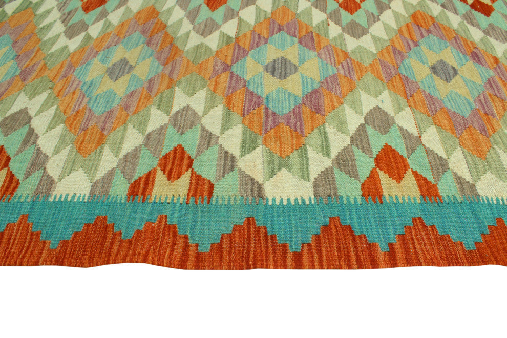 Sangat Kilim Hrytherf Rust/Blue Runner, 2'9x12'9