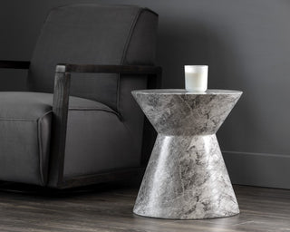 Astley End Table, Marble Look, Gray