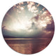 Dark Sunset With Dramatic Sky, Seashore Round Wall Art, 38"