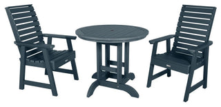 Weatherly 3-Piece Round Dining Set, Federal Blue
