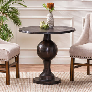 Joni Modern Handcrafted Aluminum Round Dining Table, Raw Bronze