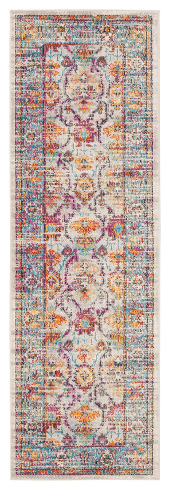 Safavieh Crystal CRS518G Rug, Cream/Teal, 2'2" X 11'