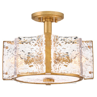 Fredrick Ramond Florian Medium Semi-Flush Mount, Distressed Brass