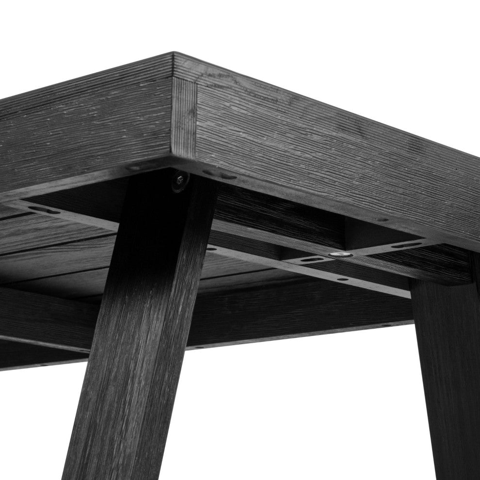 Classic Rectangular Dining Room Table (72in / 1830mm), Black Wirebrush