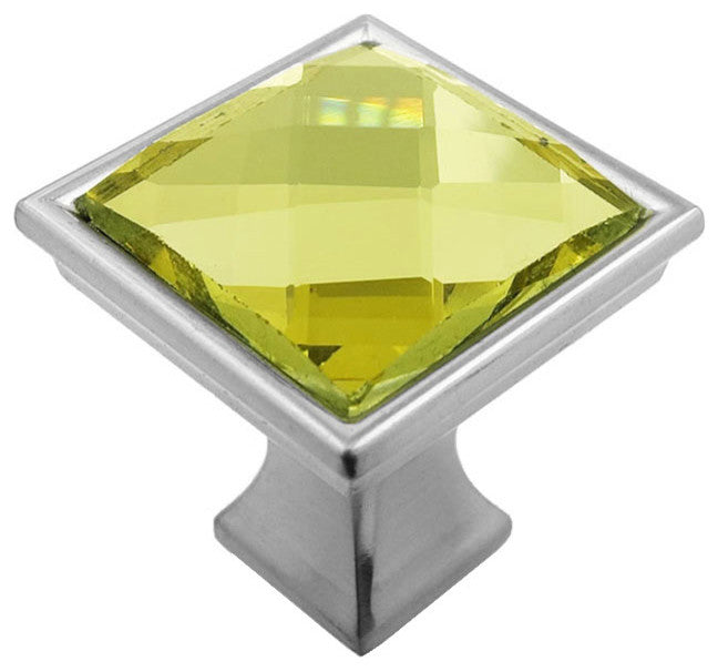 MultiFaceted Golden Topaz Brushed Nickel Madison Classic Knob