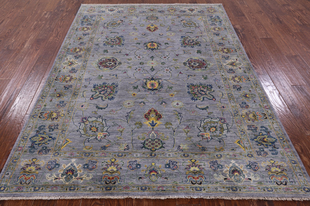 5' 10" X 8' 0" Hand Knotted Persian Tabriz Wool Rug Q8248