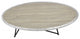 46" Natural And Black Iron Round Coffee Table