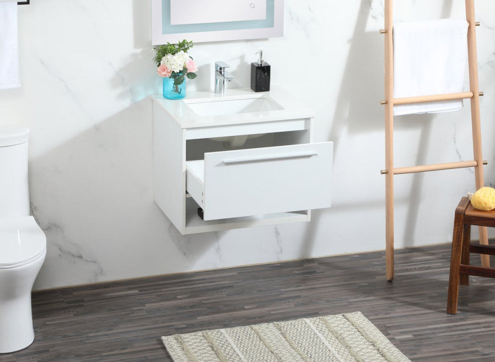 Elegant Decor Roman Bathroom Vanity White