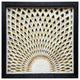 Radiant Sunrise Abstract Rice Paper Shadow Box Black Frame