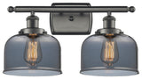 Large Bell 2-Light Bath Vanity-Light, Oil Rubbed Bronze, Plated Smoke