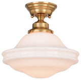 Huntley 1-Light Semi-Flush Mount, Natural Brass