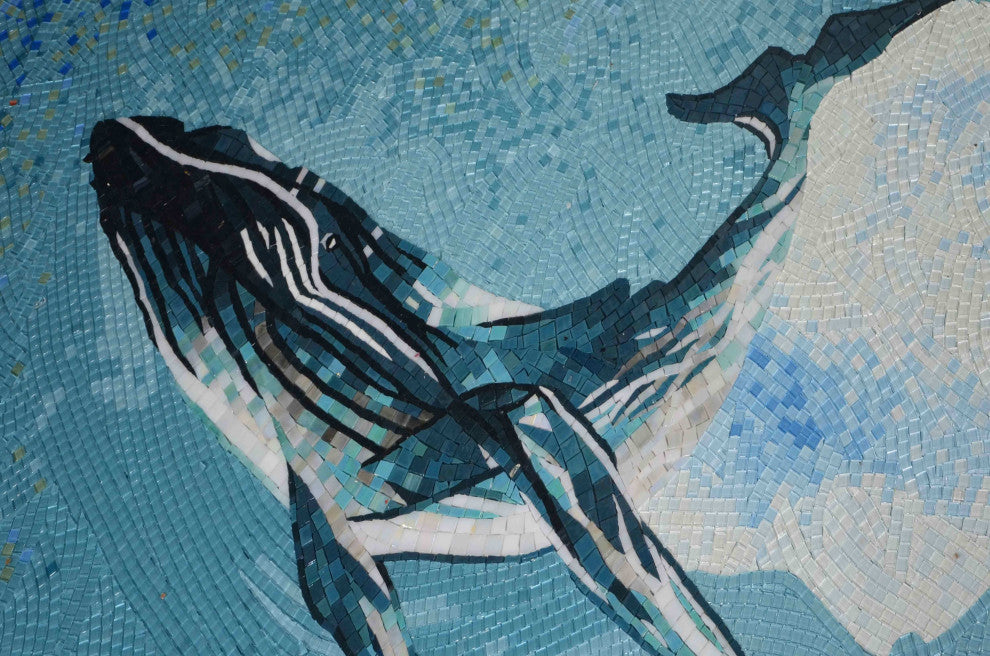 Giant Blue Whale - Mosaic Design