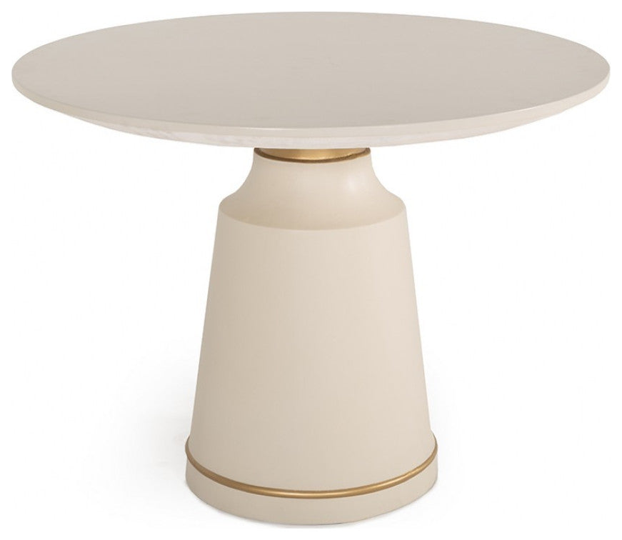 Modern Off-White Concrete and Antique Brass Coffee Table