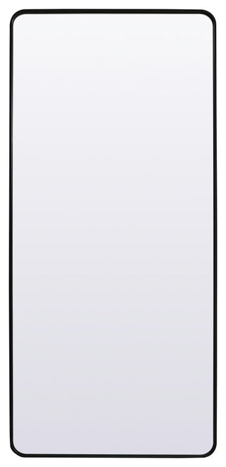 Soft Corner Metal Rectangle Mirror 32X72 Inch, Black