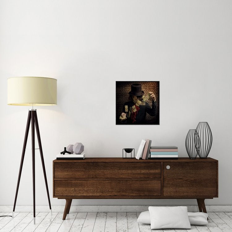 "Try Your Fortune" Framed Canvas Giclee by Kiyo Murakami, 23x23"