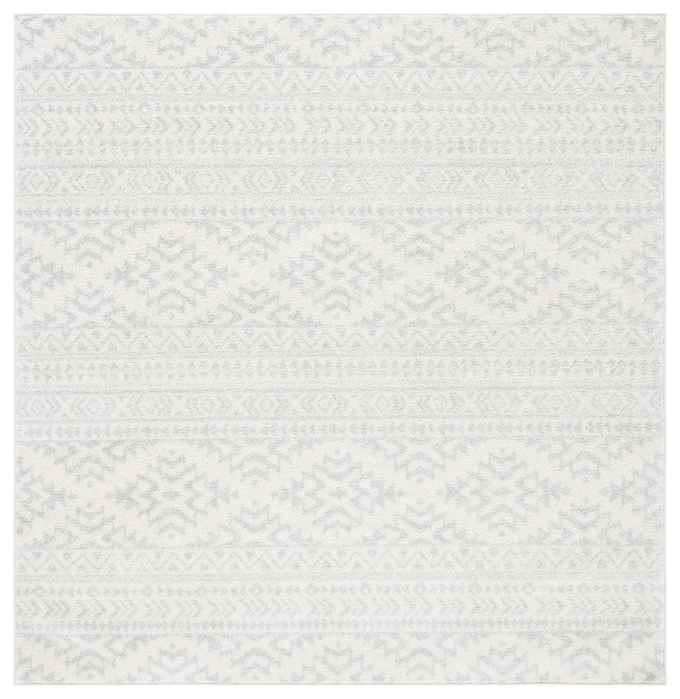 Safavieh Tulum Tul272G Southwestern Rug, Ivory and Light Gray, 10'0"x10'0" Square