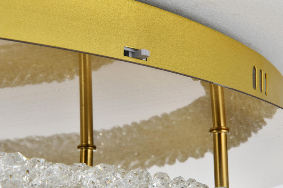 Home Living 29.5" LED Flush Mount, Satin Gold