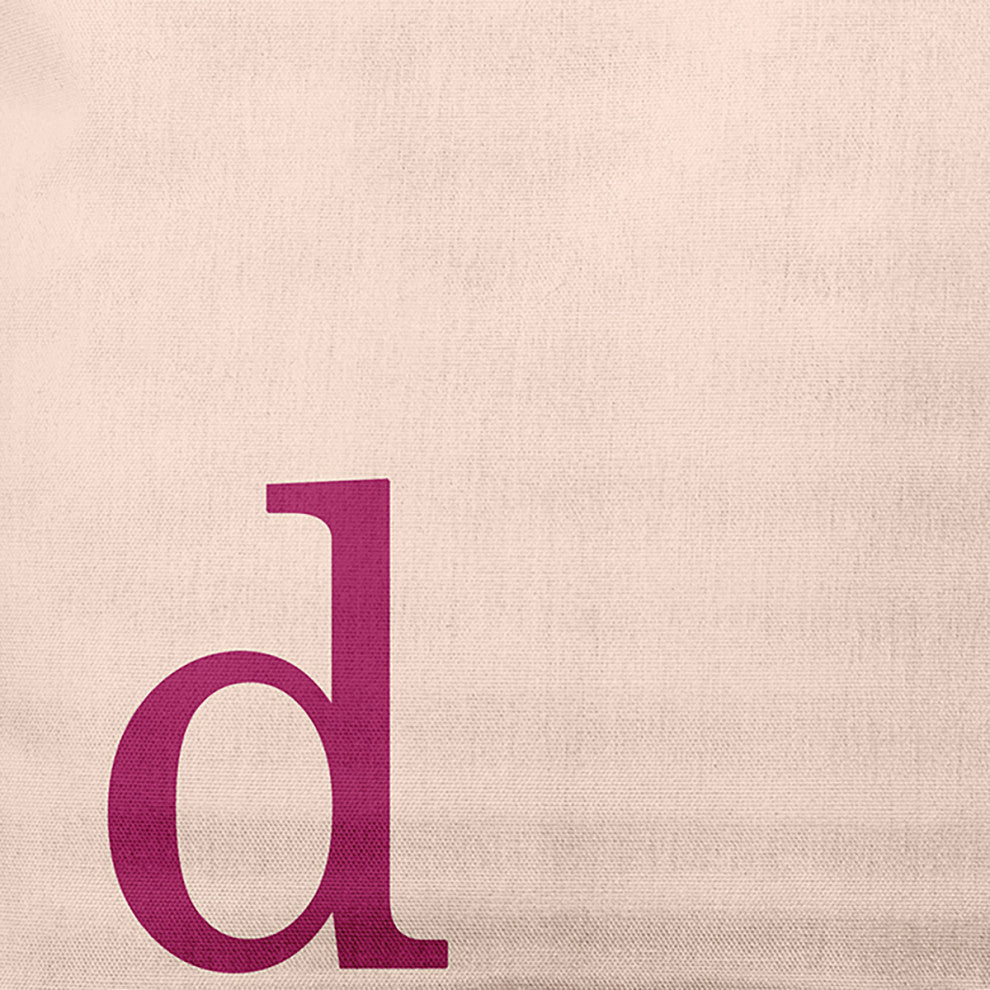 20"x20" Modern Monogram Decorative Throw Pillow, Dusty Rose