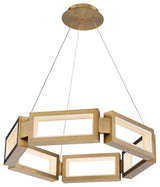 Mies 29" LED Chandelier 3000K, Aged Brass