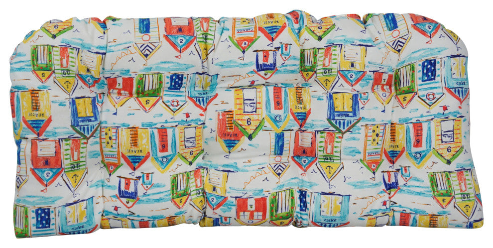 42"X19" U-Shaped Patterned Polyester Tufted Settee/Bench Cushion, Baycove Hut