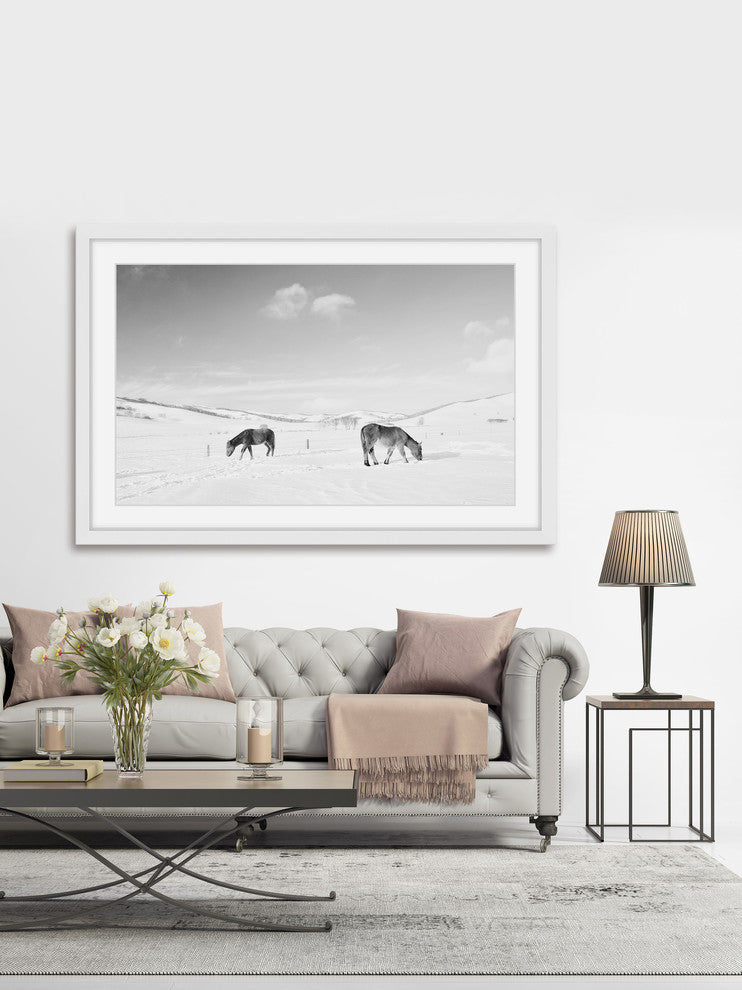 Marmont Hill, "Grazing Pair" Framed Painting Print, 36x24