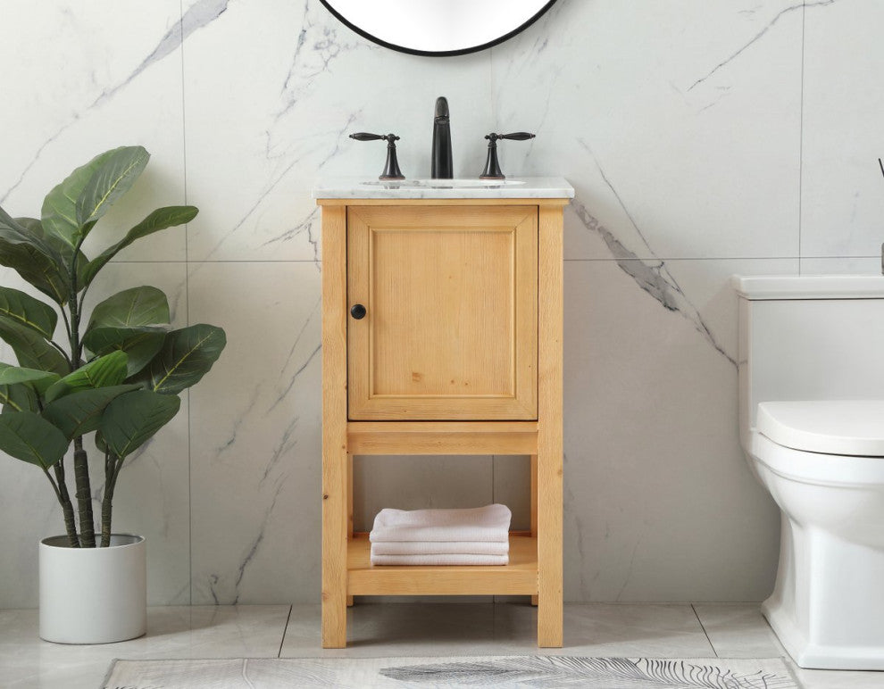 Matilda 19" Transitional Natural Wood-Light Bathroom Vanity