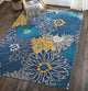 7' X 10' Blue Floral Power Loom Area Rug
