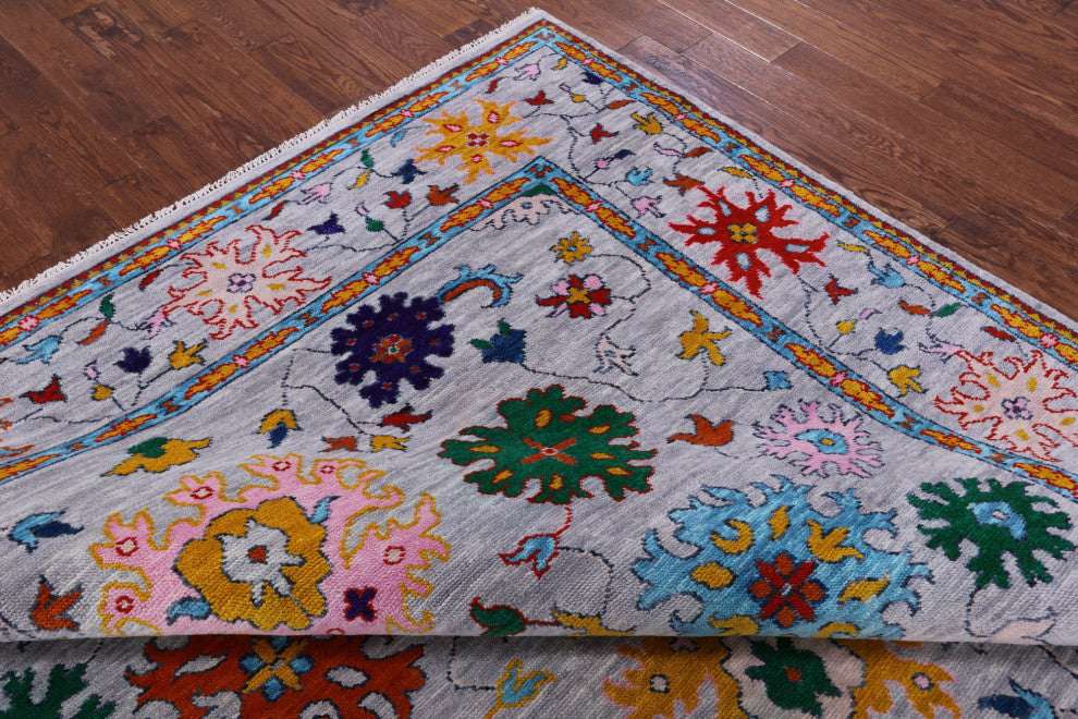 9' Square Turkish Oushak Hand Knotted Wool Rug - Q13427