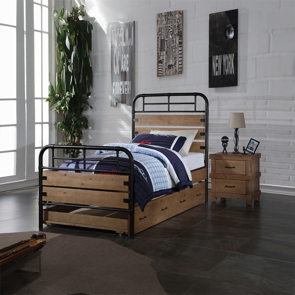 Adams Bed, Antique Oak, Twin, Trundle Not Included