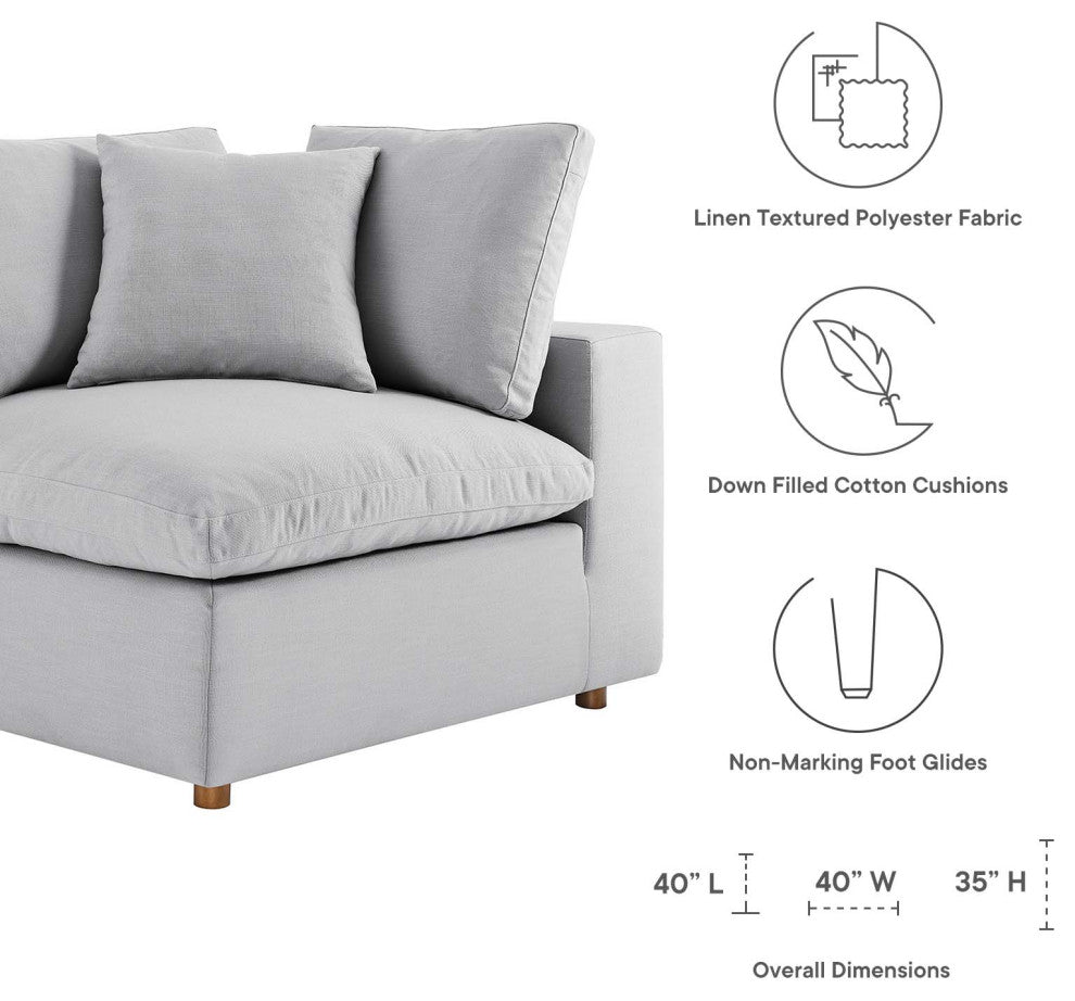 Modular Sectional Deep Sofa Set, Gray, Fabric, Modern, Lounge Hospitality