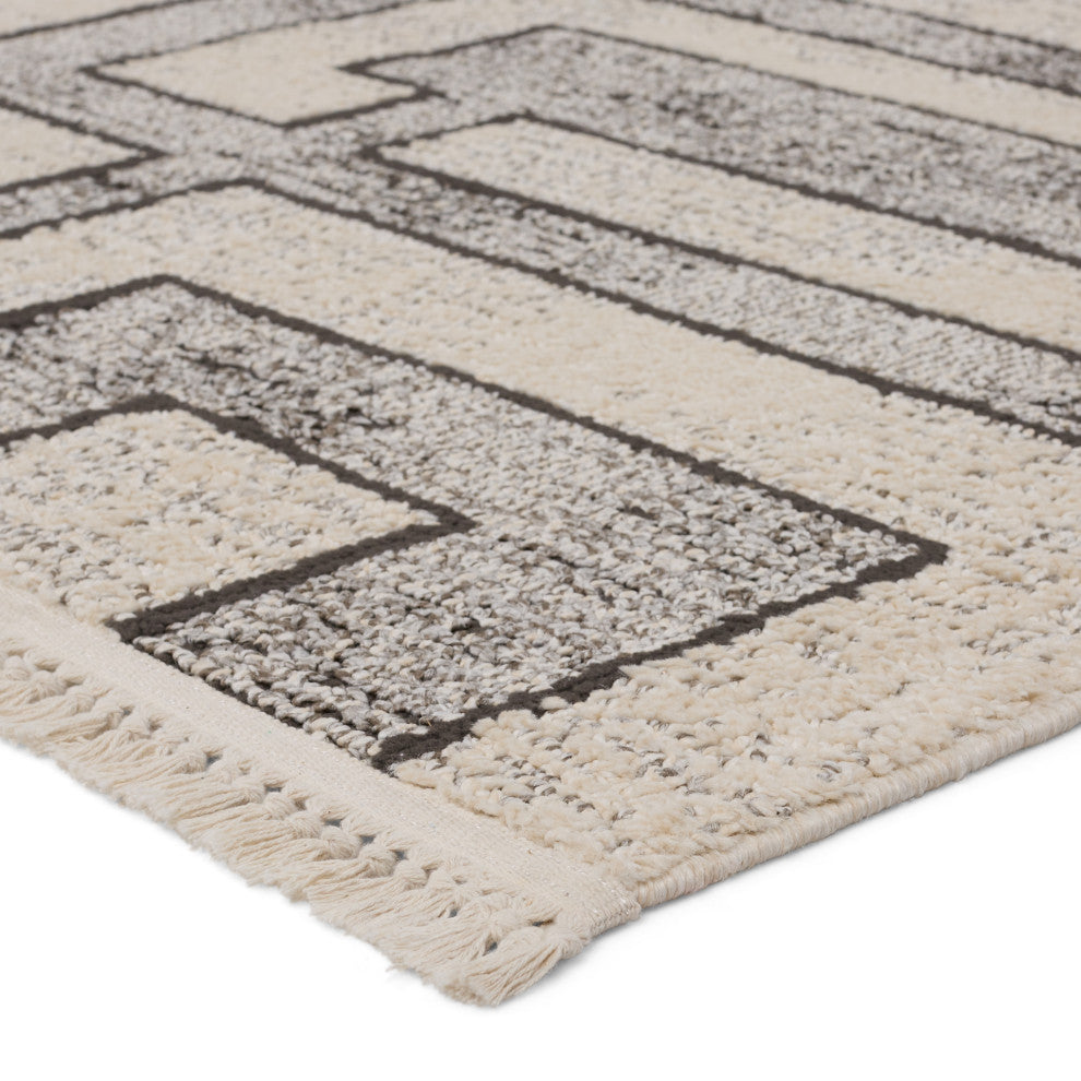 Jaipur Living Bungalow Geometric Gray/ Cream Area Rug 9'X12'