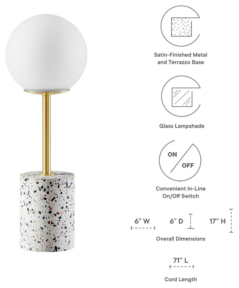 Logic Terrazzo Table Lamp, White