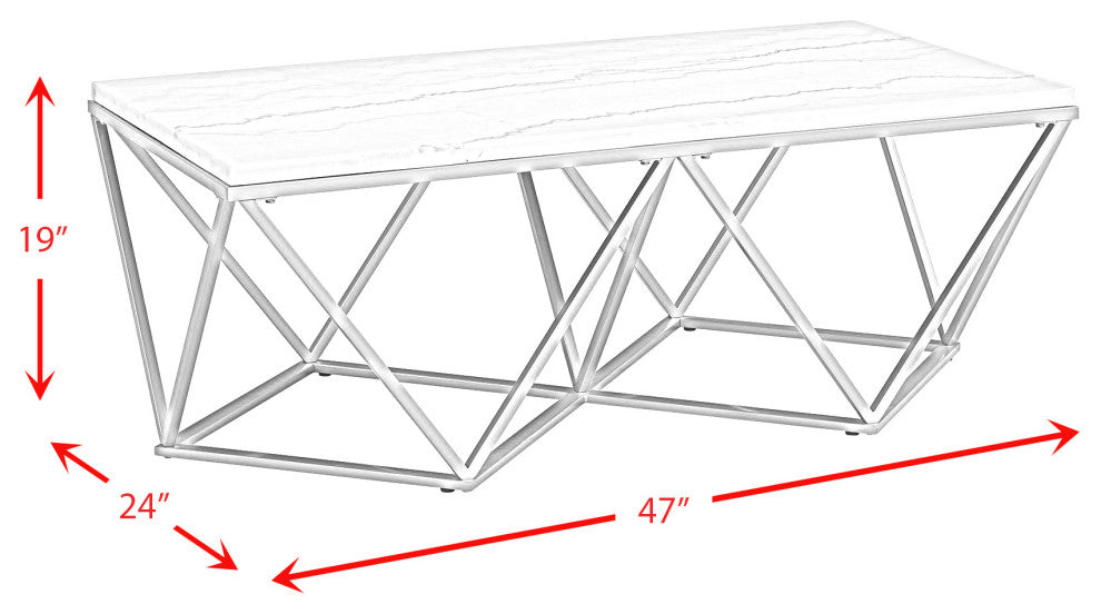 Riko Rectangular Coffee Table WithGold Metal Leg