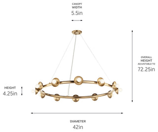 Palta 42" 12 Light Chandelier, Champagne Bronze