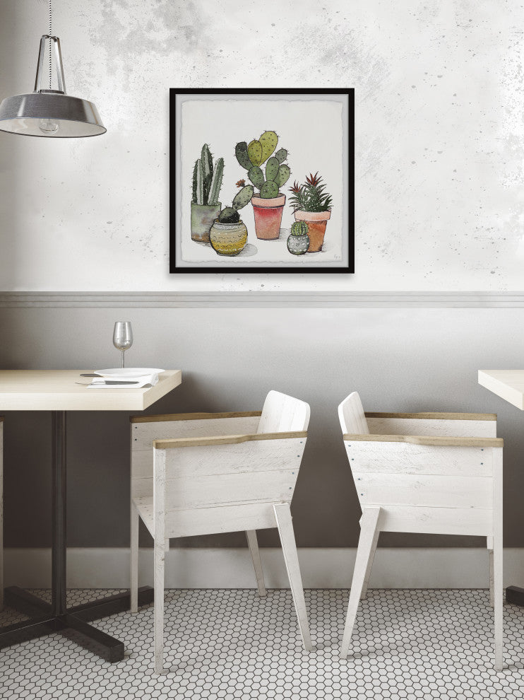 "Cactus Beauties" Framed Painting Print, 18x18