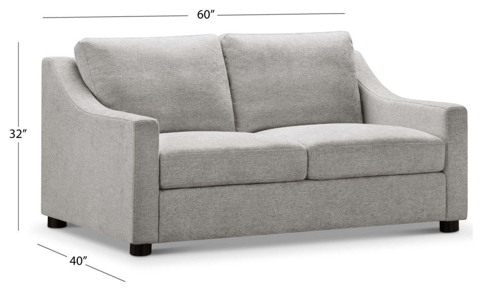 Garcelle Stain-Resistant Fabric Loveseat, Gray