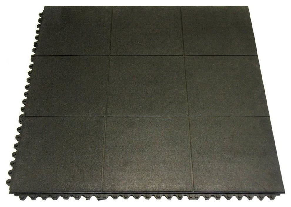Rubber-Cal "Revolution" Anti-Fatigue Flooring Tile- 12mm x 36in x 36in