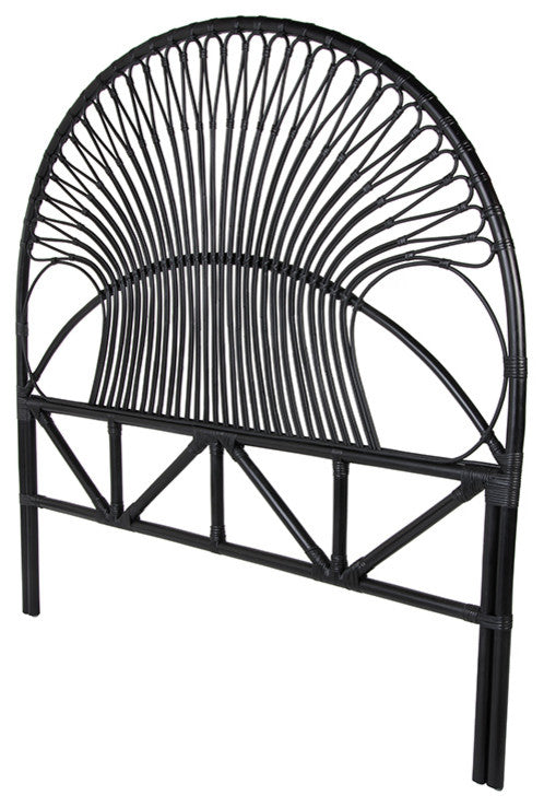 Rattan Loop Headboard Black, King