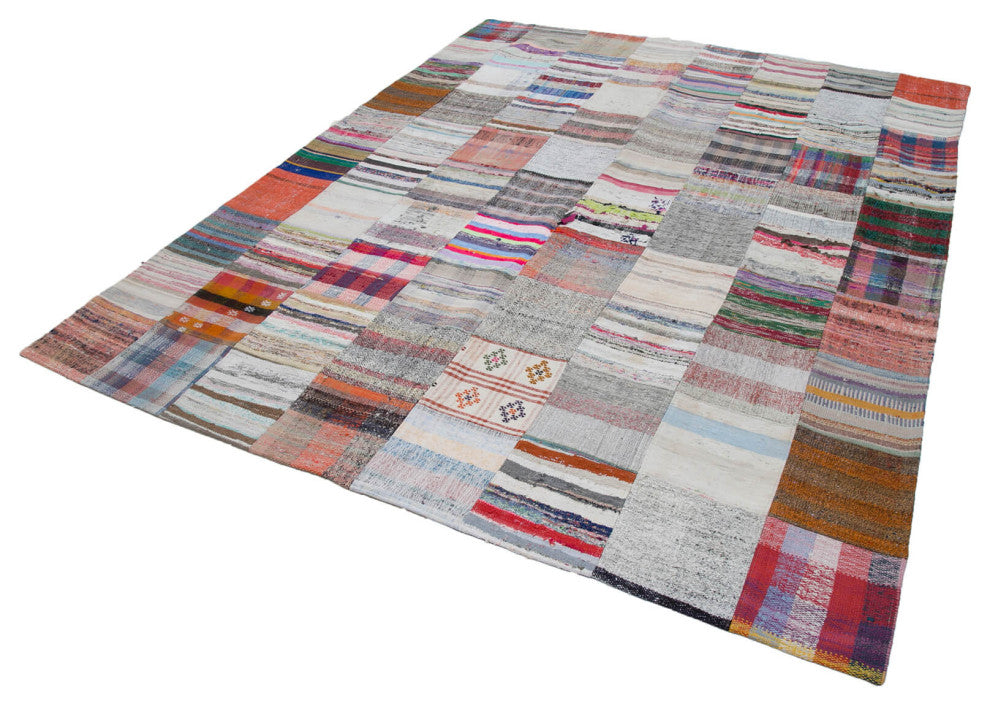 Rug N Carpet - Handmade Turkish 7' 9'' x 9' 10'' Tribal Patchwork Kilim Rug