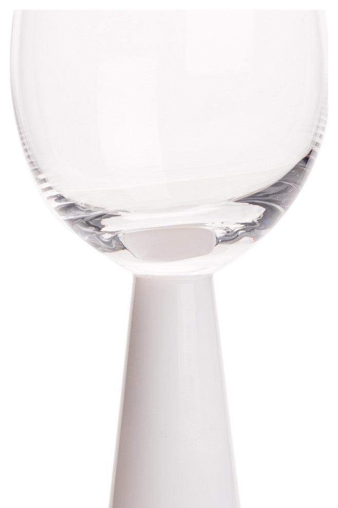 Rose Wine Glasses Set of 4, White