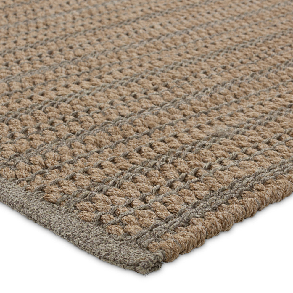 Jaipur Living Elmas Handmade Indoor/Outdoor Striped Tan/Gray Area Rug 8'X10'